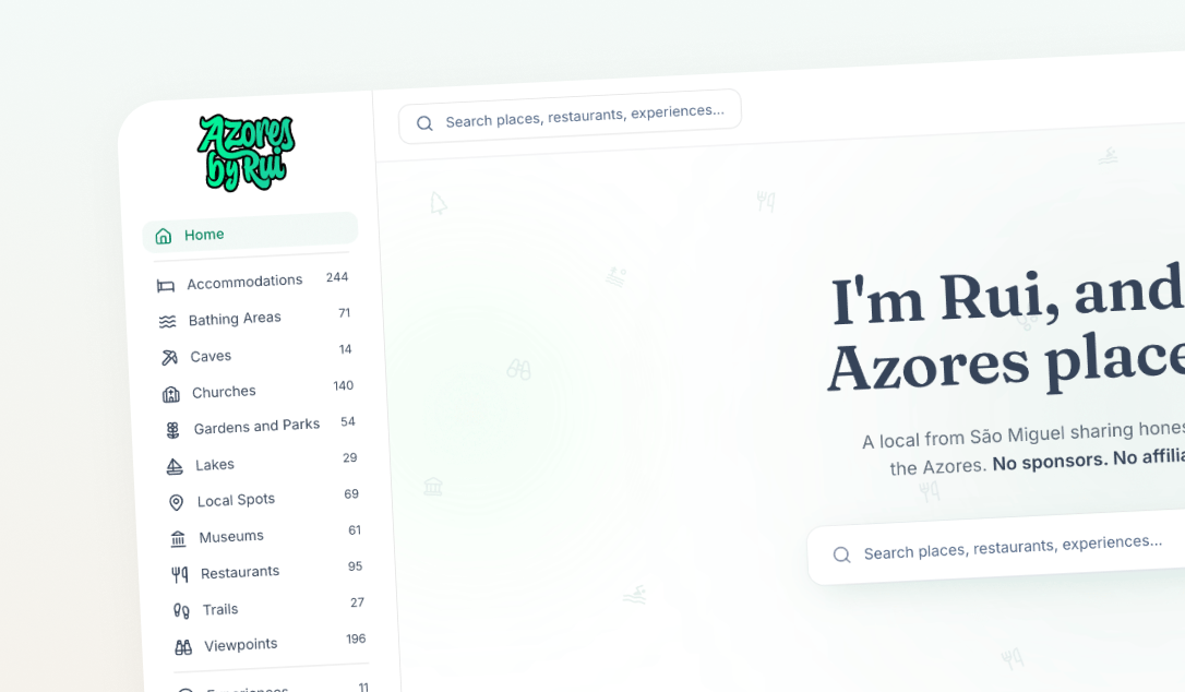 Azores by Rui, AI-assisted opinionated travel guide