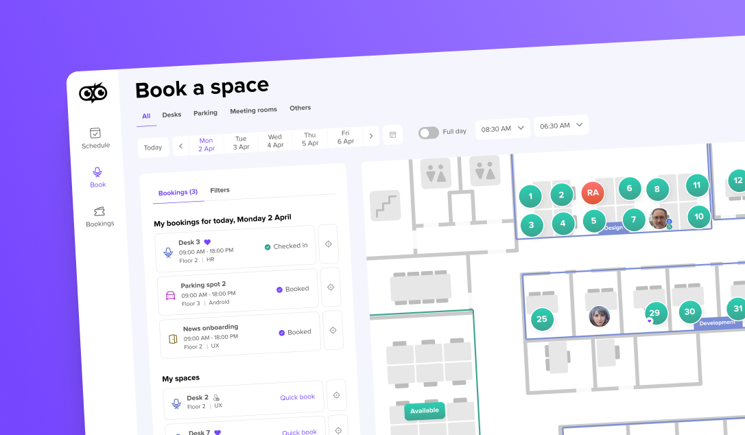 Deskbird design system, tokens, components and 8pt grid