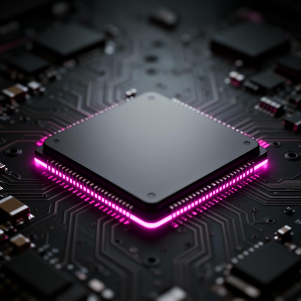 Advanced AI accelerator chip on a circuit board